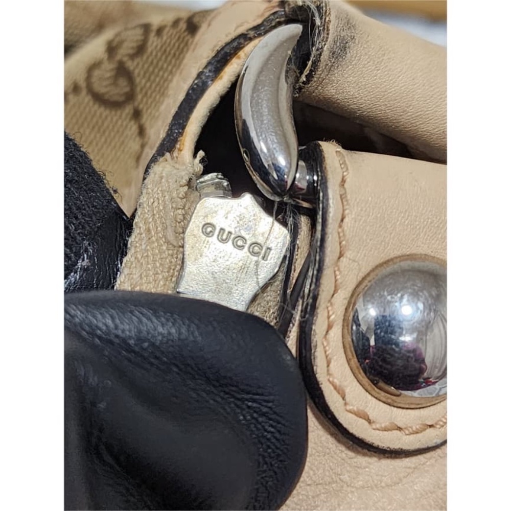 Authentic Gucci GG Canvas Medium Icon Bit Hobo Bag Beige/Brown - Picture 14 of 14